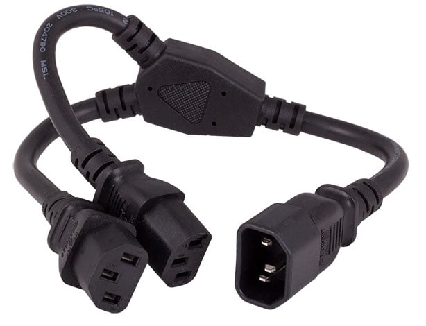 14 Inches Power Extension Cord Splitter Cable 16 Awg Iec320 C14 To Iec320 C 14 Inches Power Extension Cord Splitter Cable 16 Awg Iec320 C14 To Iec320 C