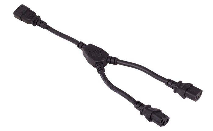 Cable Leader 14 inches Power Extension Cord Splitter Cable 16 AWG IEC320 C14 to IEC320 C13 x 2