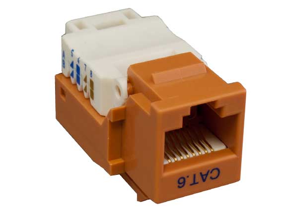 RJ45 Cat5e Female to Female Coupler UTP Ethernet Keystone Jack Orange