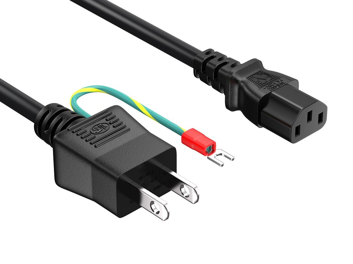 6ft JIS8303 to C13 Japan Power Cord with Ground, 18AWG, 7A
