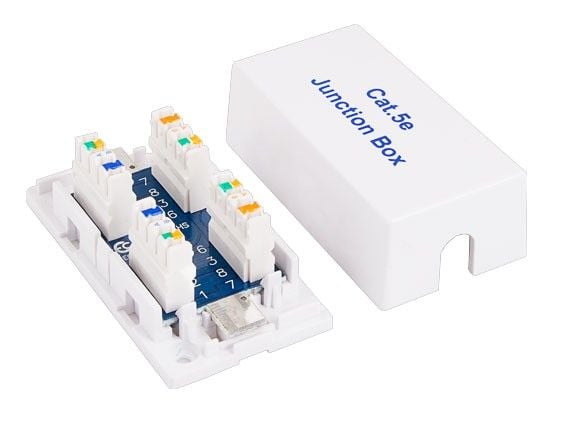 しょったん Cat5e Junction Box with 110 Punch Down Type Jacks, White