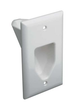 1-Gang Recessed Low Voltage Wall Plate