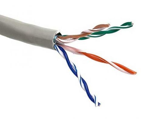 1000ft Cat5e 350 MHz Shielded Solid Bulk Cable Gray