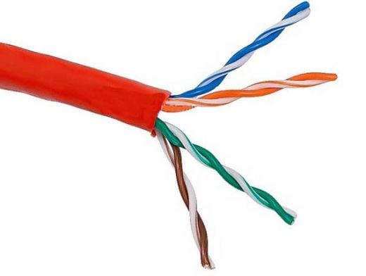 1000ft Cat5e 350 MHz UTP Solid Bulk Cable Riser Rated CMR Red