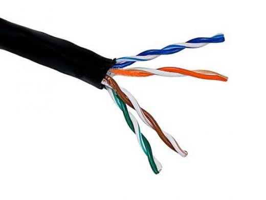 1000ft Cat5e 350 MHz UTP Solid Bulk Cable, Riser Rated (CMR) Black