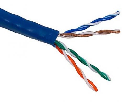 1000ft Cat5e 350 MHz UTP Solid Bulk Cable, Riser Rated (CMR), Blue