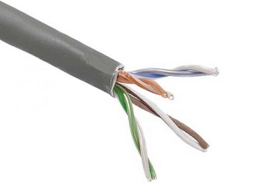 1000ft Cat5e 350 MHz UTP Solid Plenum Bulk Cable Gray