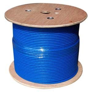 1000ft Cat6a 750 MHz 10G UTP Solid Bulk Cable Riser Rated CMR Blue