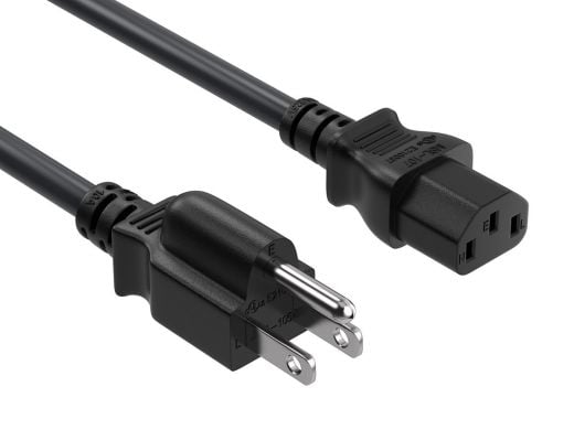 5ft 18 AWG Universal Power Cord IEC320 C13 to NEMA 5-15P Black