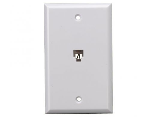 1-Port Wall Plate with 6P4C Jack