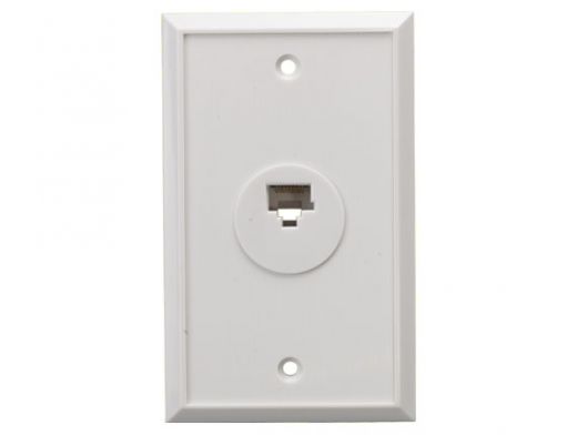 1-Port Wall Plate with 8P8C Jack