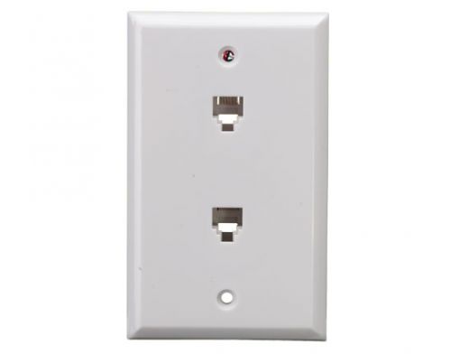 2-Port Wall Plate with 6P6C Jack