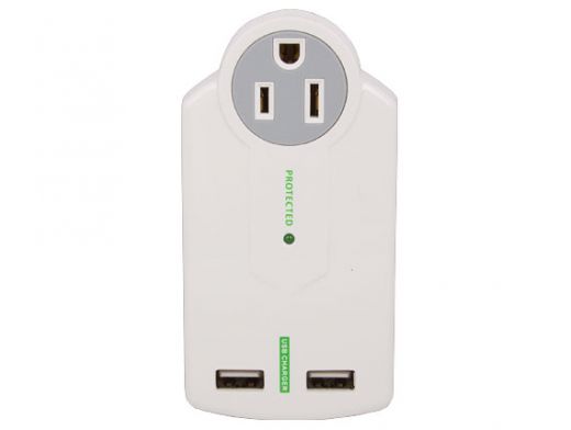 3 AC Outlet Surge Protector Wall Tap with 2 USB Ports