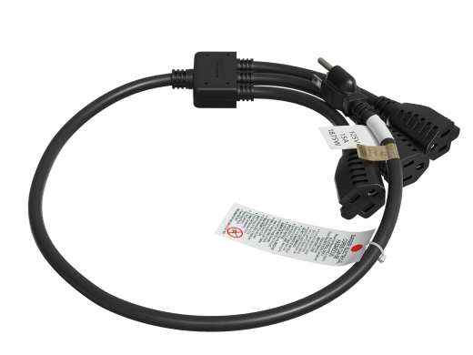 30 Inches 1 NEMA 5-15P to 3 NEMA 5-15R Power Extension Cord Splitter Cable 14 AWG