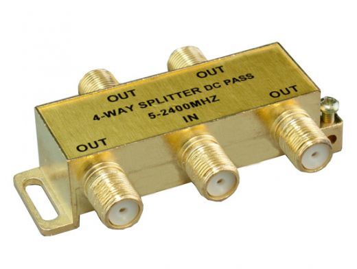 4-way F Type Coaxial Signal Splitter