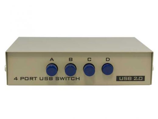 4-way USB 1A4B Manual Data Switch