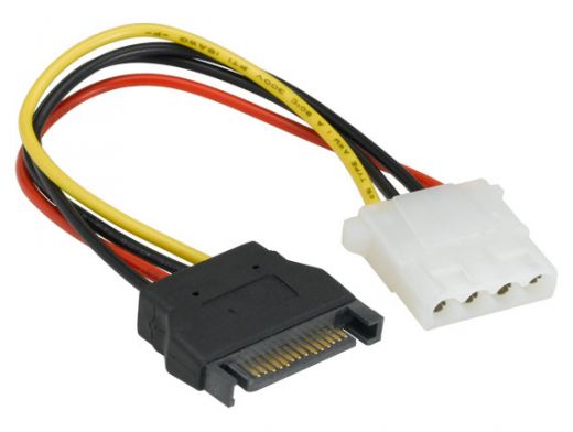 7in 5.25" Female to SATA 15-pin Male Power Cable