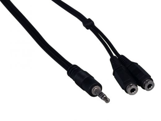 3.5mm Stereo Male to Two 3.5mm Stereo Female Audio Cable