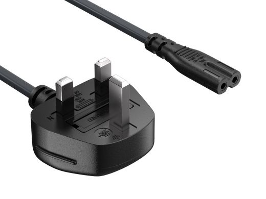 6ft England / UK Notebook Power Cord, Non-Polarized, with Fuse (IEC-320-C7 to UK Plug BS1363-1/A)