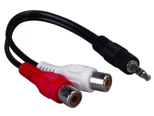3.5mm Stereo Male to 2 RCA Female Audio Cable