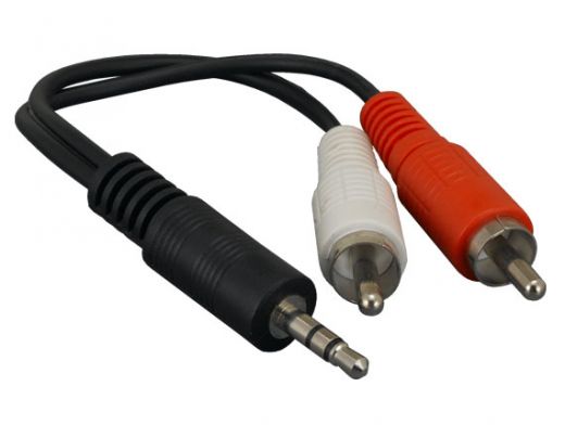 3.5mm Stereo Male to 2 RCA Male Audio Cable