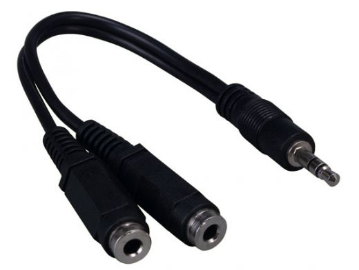 3.5mm Stereo Male to Two 3.5mm Stereo Female Audio Cable