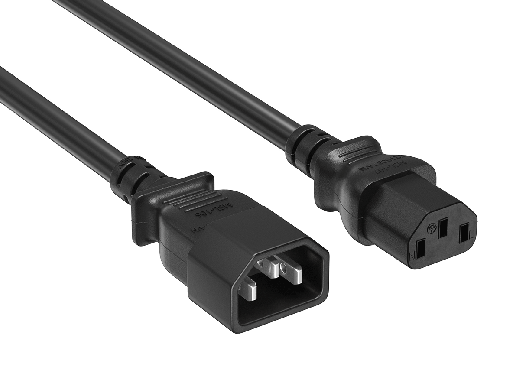  IEC-320 C13 to C14 Heavy-Duty Power Extension Cord 16 AWG 13A/250V SJT, Black