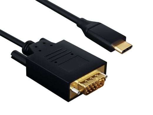 Cable Leader 6ft USB 3.1 Type C Male to VGA 1920x1200@60Hz Male Cable Black