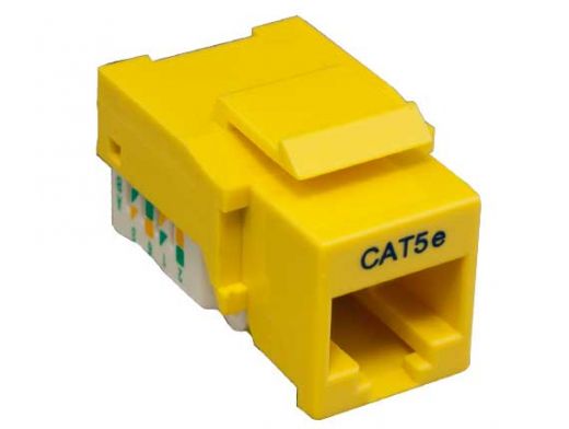 Cat5e RJ45 UTP Tool Less Keystone Jack Yellow Color