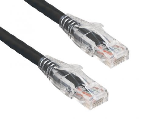 1ft Cat6 550 MHz UTP Ethernet Network Patch Cable with Clear Snagless Boot, Black