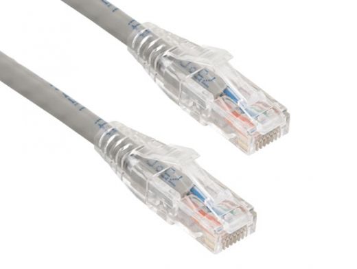 2ft Cat6 550 MHz UTP Ethernet Network Patch Cable with Clear Snagless Boot, Gray