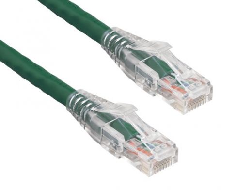 2ft Cat6 550 MHz UTP Ethernet Network Patch Cable with Clear Snagless Boot, Green