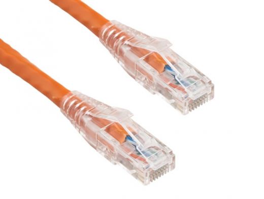 1ft Cat6 550 MHz UTP Ethernet Network Patch Cable with Clear Snagless Boot, Orange