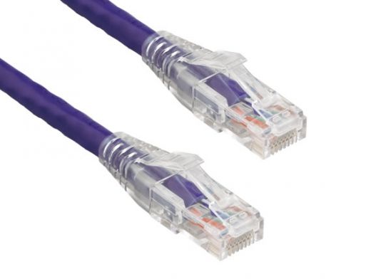 2ft Cat6 550 MHz UTP Ethernet Network Patch Cable with Clear Snagless Boot, Purple