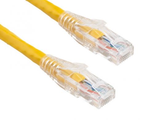 0.5ft Cat6 550 MHz UTP Ethernet Network Patch Cable with Clear Snagless Boot, Yellow