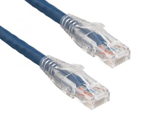 0.5ft Cat6 550 MHz UTP Ethernet Network Patch Cable with Clear Snagless Boots, Blue