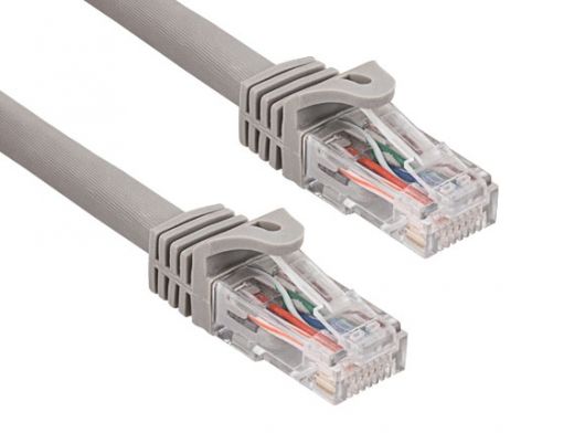 1ft Cat6a 600 MHz UTP Snagless Ethernet Network Patch Cable, Gray