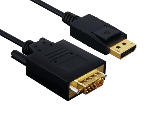 6ft Gold Plated Premium DisplayPort to VGA Male to Male Cable