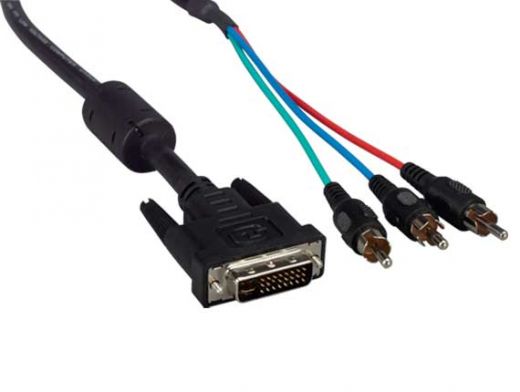 DVI-I Male to Three RCA Male Component Cable