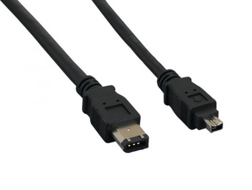 15ft IEEE 1394a FireWire 400 6-pin to 4-pin, Black