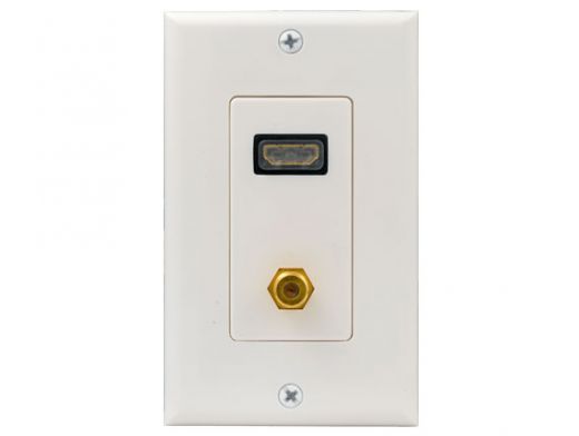 HDMI + Coax F-Connector Combo Wall Plate