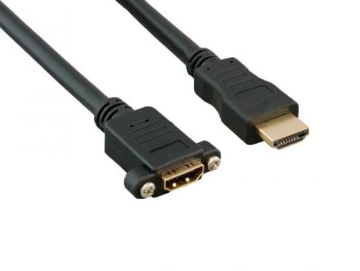 3ft HDMI Panel-Mount M/F Extension Cable with Ethernet