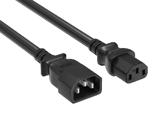 IEC-320 C13 to C14 Heavy-Duty Power Extension Cord 14 AWG 15A/250V SJT, Black - 1