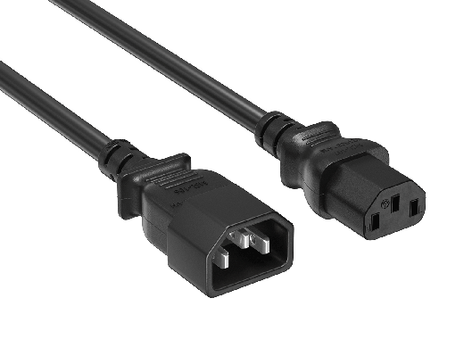 IEC-320 C13 to C14 Heavy-Duty Power Extension Cord 18 AWG 10A/250V SJT, Black