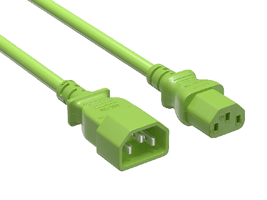 4ft IEC-320 C13 to C14 Heavy-Duty Power Extension Cord 18 AWG 10A/250V SJT, Green