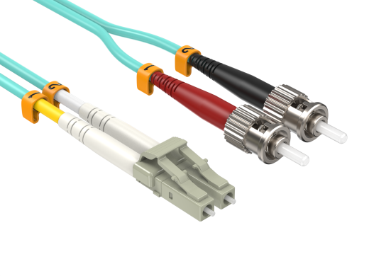 2m OM3 LC/ST Duplex 50/125 Multimode 10Gb OFNR Corning Fiber Optic Cable