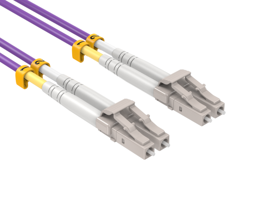 3m OM4 LC to LC Duplex 50/125 Multimode 10G OFNR Corning Fiber Optic Cable Violet