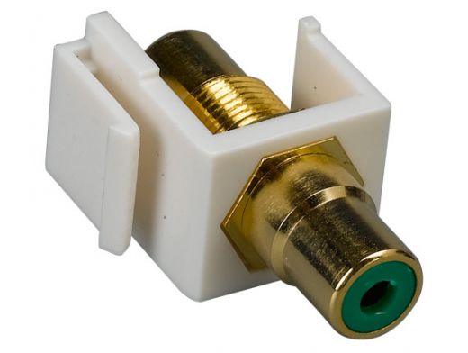RCA F/F Keystone Insert Gold Plated Connector with Green Center