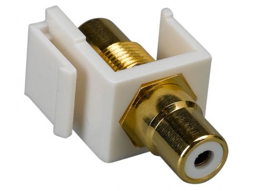 RCA F/F Keystone Insert Gold Plated Connector with White Center