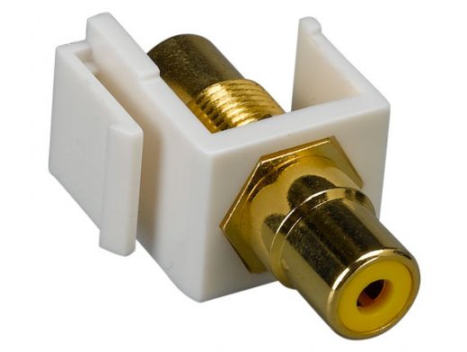 RCA F/F Keystone Insert Gold Plated Connector with Yellow Center